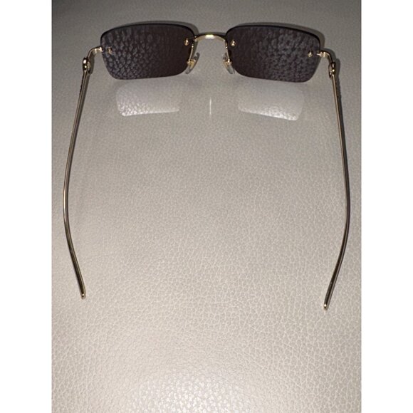 Gucci Rectangular Sunglasses in Gold & Brown New with Case Unisex - Picture 10 of 11
